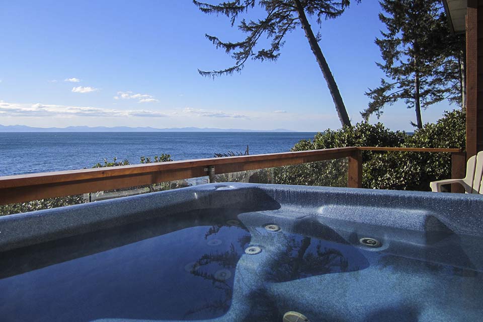 Private Hot Tub in Cottage 5 looking west